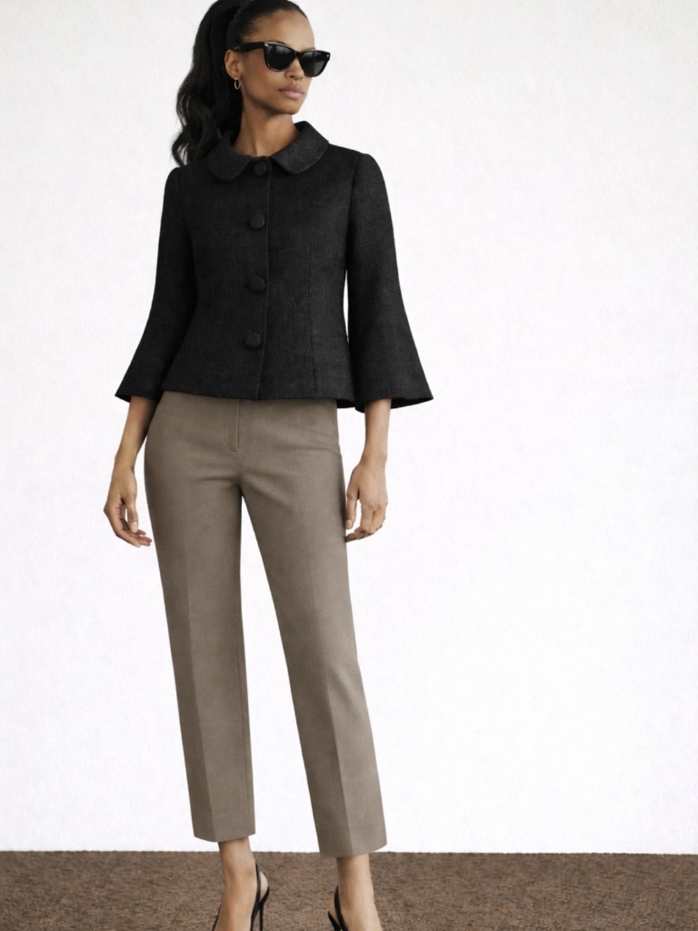 #112 🌷Theory Taupe Ankle Straight Leg Dress Pant | Size 2